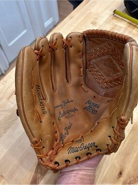 McGregor Tan Leather Glove with Orange Logo Patch
